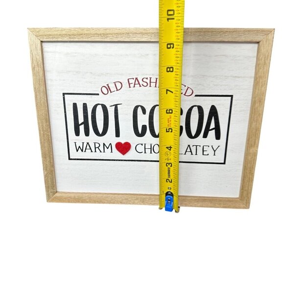 Rustic Hot Cocoa Sign Warm Chocolate Wood Wall Decor 11x9 Kitchen Holiday Winter - Picture 6 of 8
